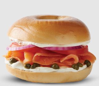 Caribou Smoked Salmon on Plain Bagel