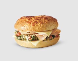 Caribou Turkey Provolone on Asiago Bagel